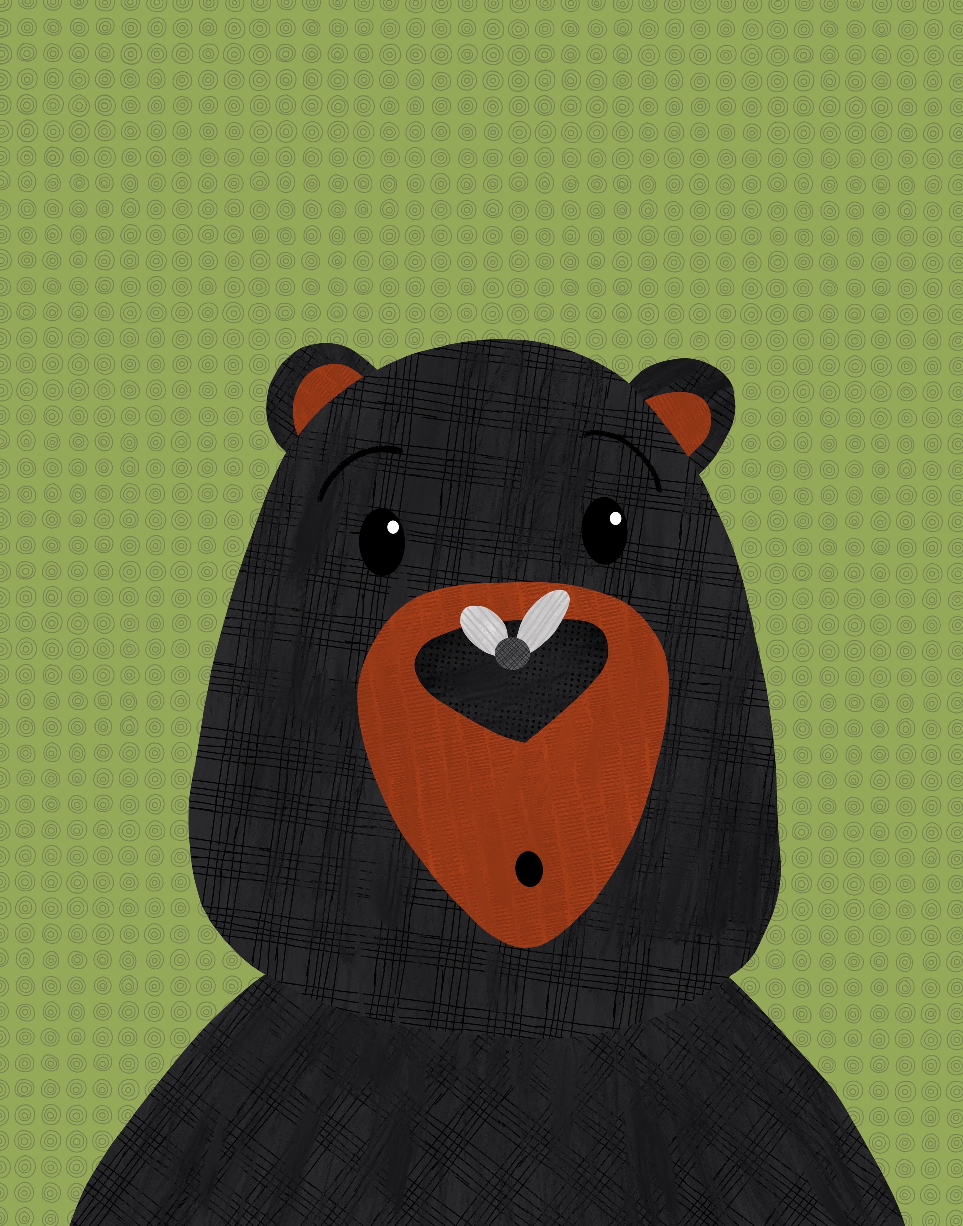 Boris Bear with a Fly on His Nose - printable art