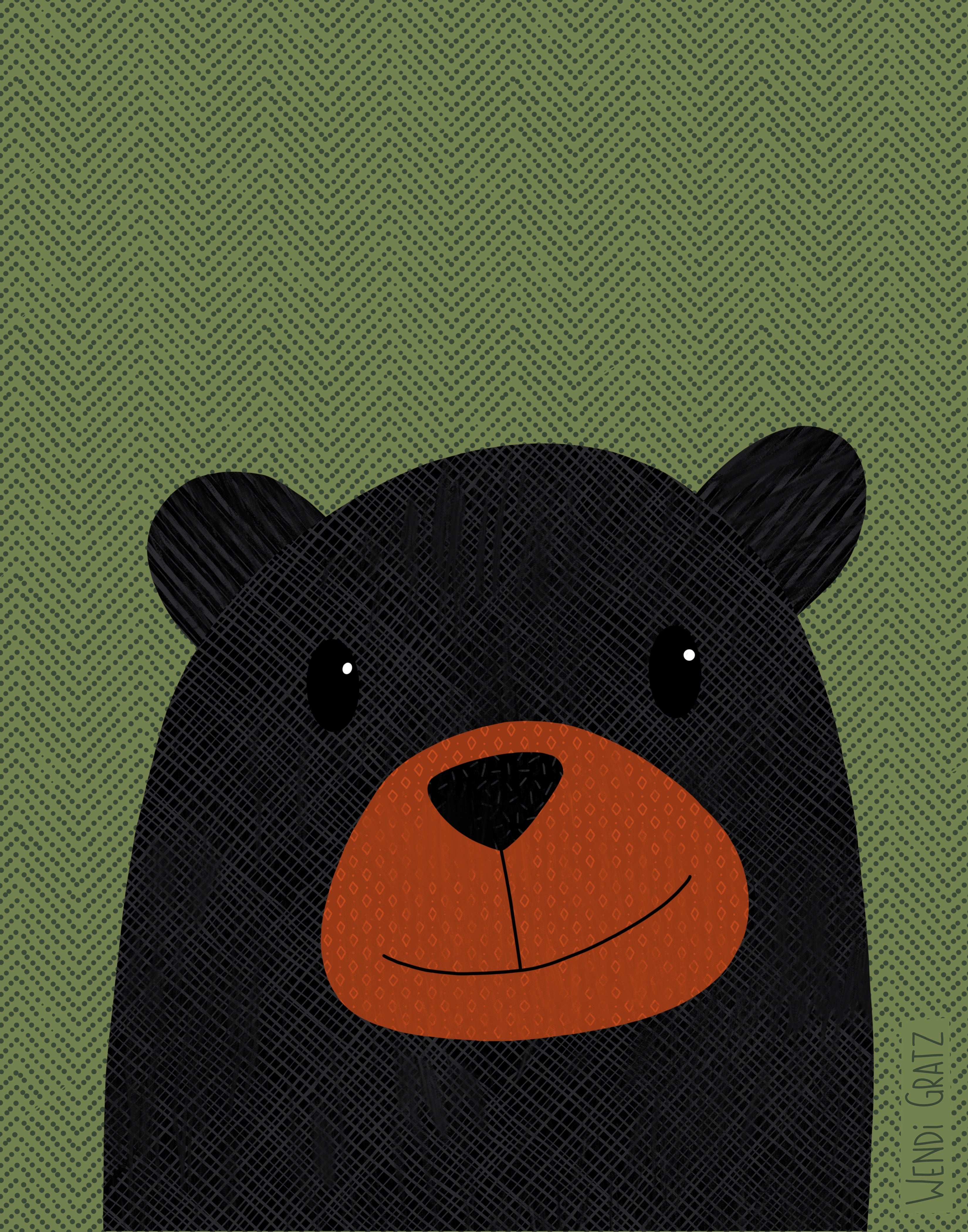 Black Bear - Art Printable - Painted Style