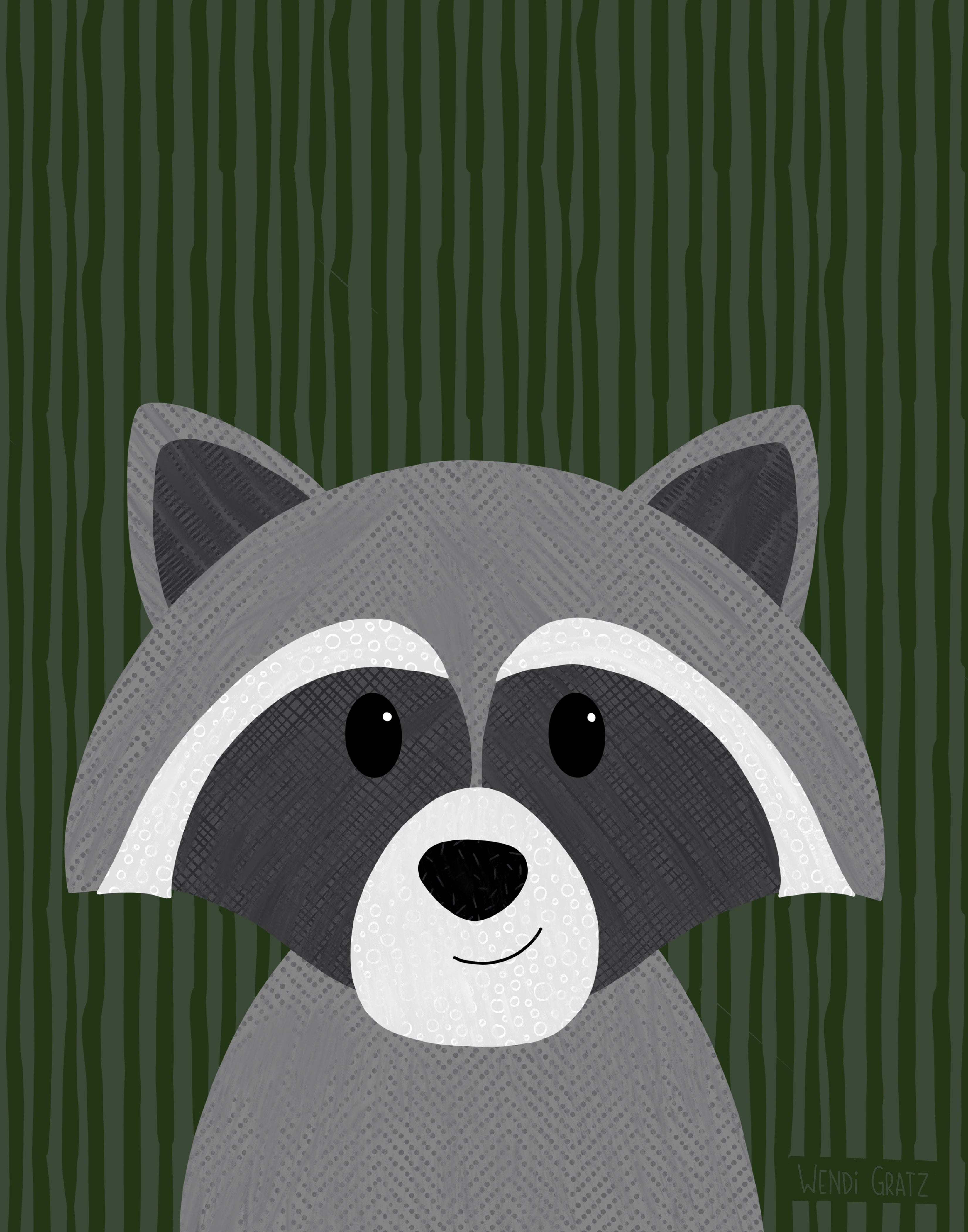 Raccoon - Art Printables - Painted Style