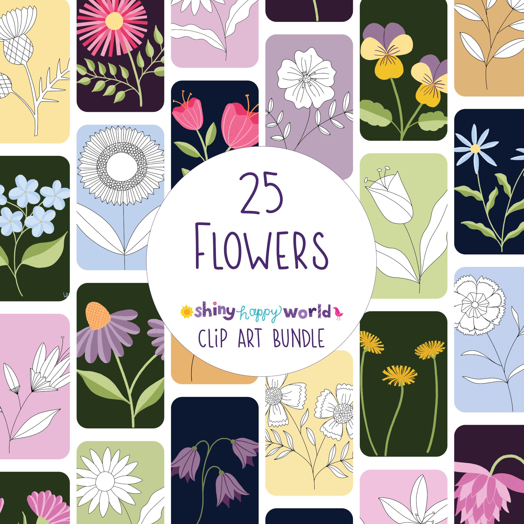 25 Flower - Clip Art Bundle