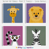 Safari Printables #1 - Instant Art Bundle