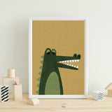 Alligator/Crocodile - printable art - Collage Style