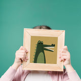 Alligator/Crocodile - printable art - Collage Style