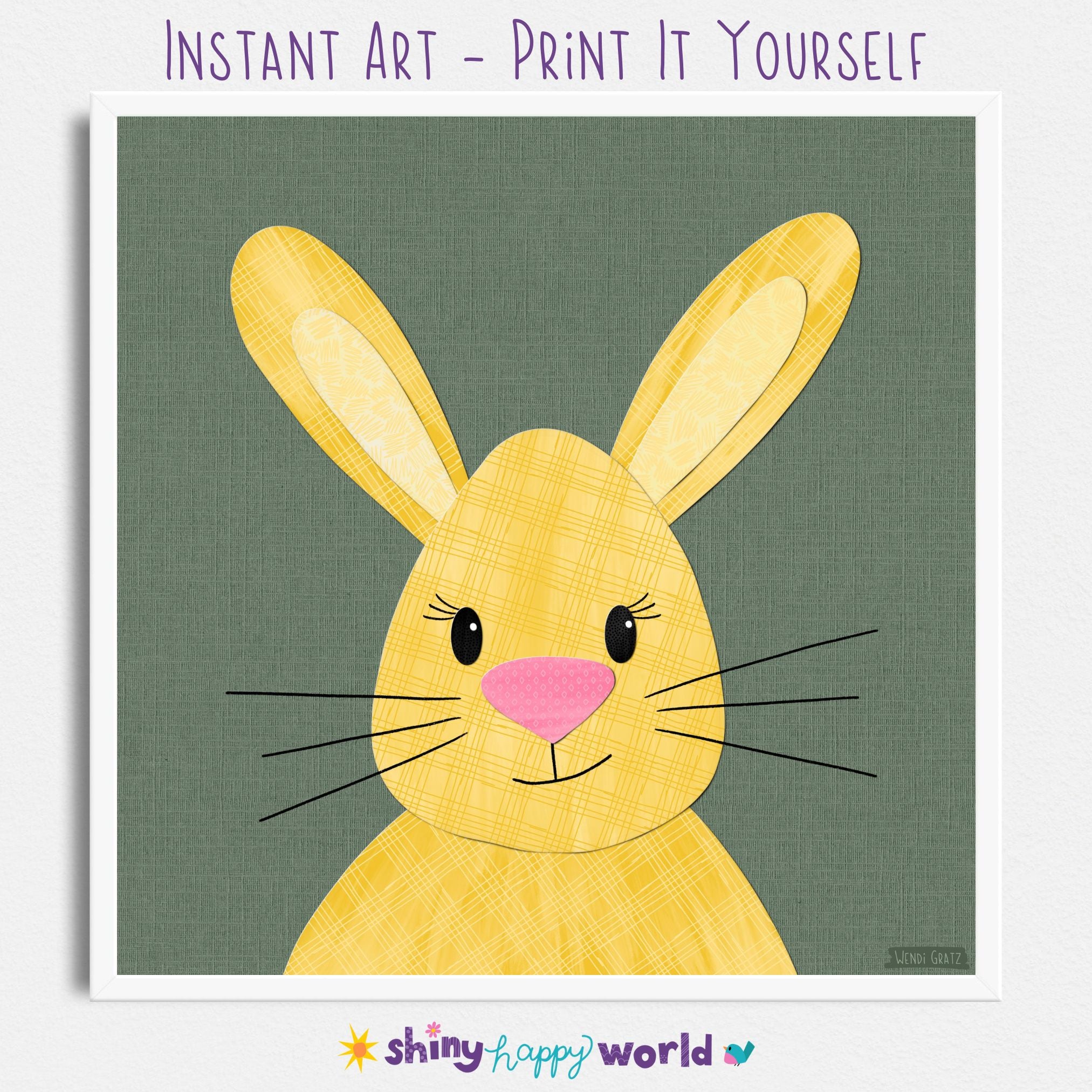 Brette Bunny - printable art - Collage Style