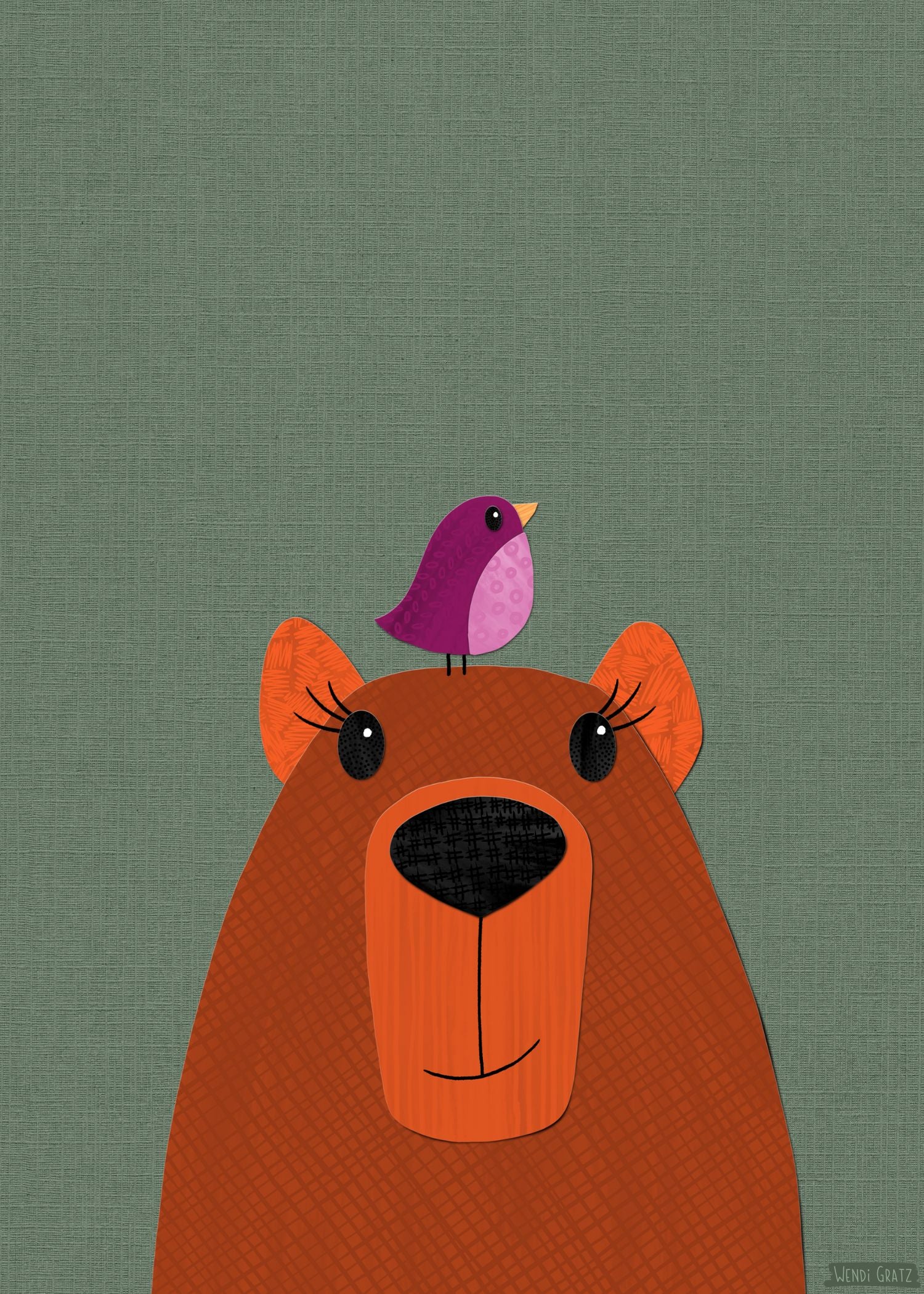 Capybara - printable art - collage style