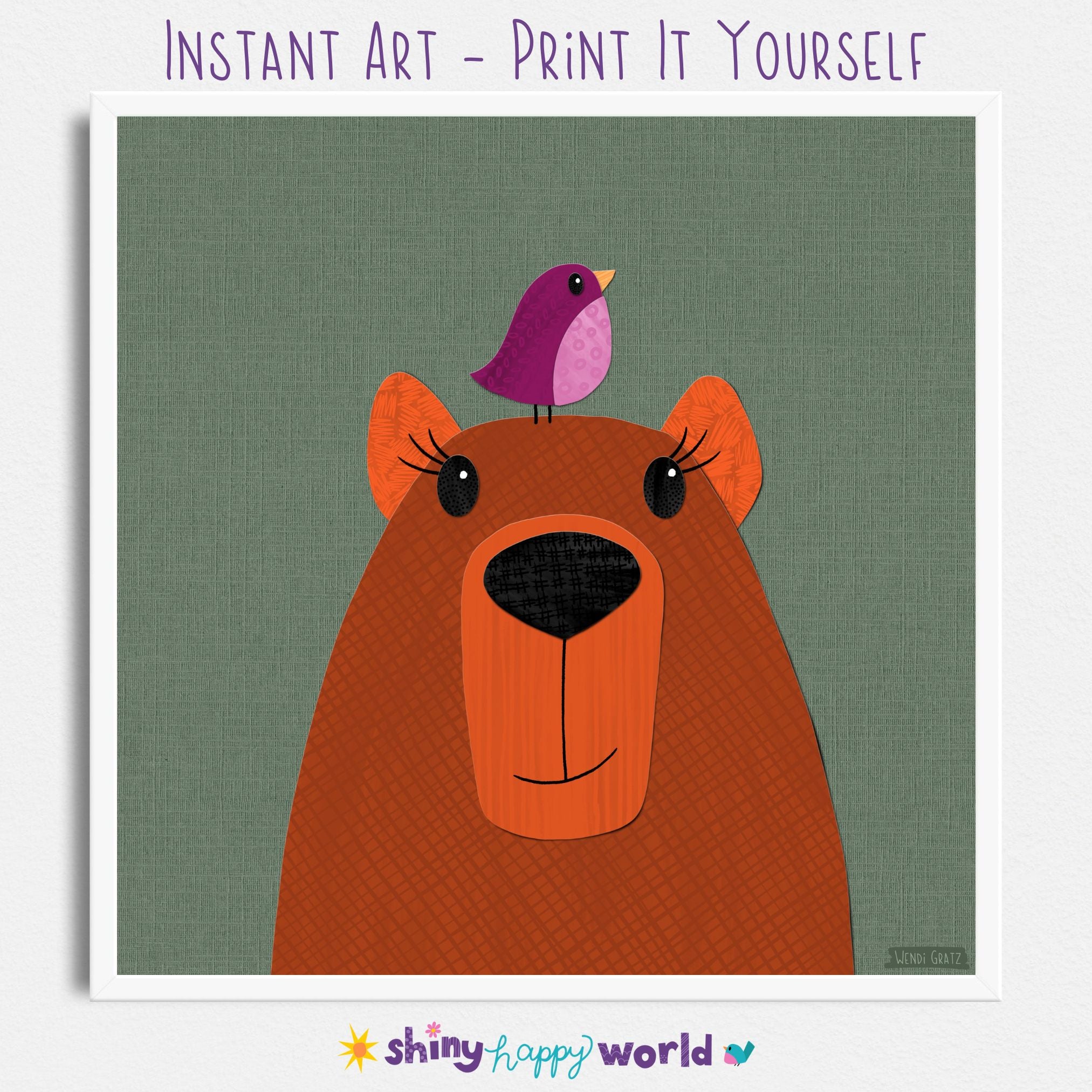 Capybara - printable art - collage style