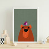 Capybara - printable art - collage style