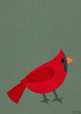 Cardinal - printable bird art - collage style