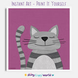 Colby Cat - printable art - Collage Style