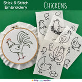 Chickens Stick and Stitch Pack