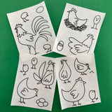 Chickens Stick and Stitch Pack