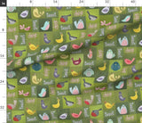 Chirp with Words - 4 inch squares - cheater quilt fabric
