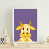 Cow - printable art - collage style