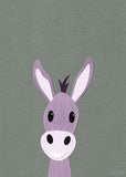 Dawson Donkey - printable art - Collage Style