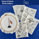 Fall Embroidery Pattern and Stick and Stitch Pack