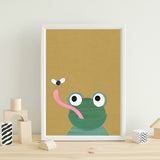 Frog - printable art - collage style