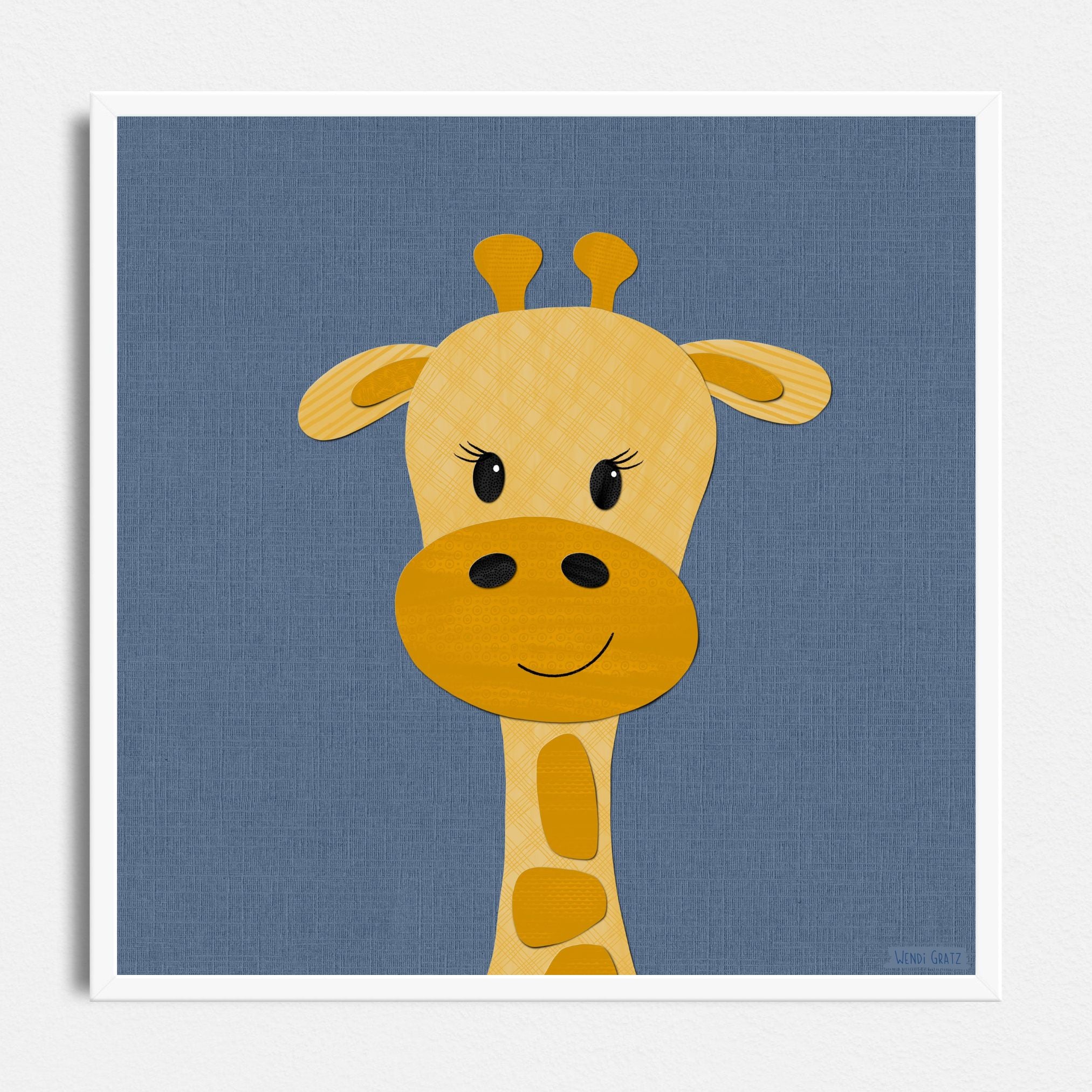 Giraffe - printable art - Collage Style