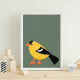 Goldfinch - printable art - collage style