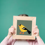 Goldfinch - printable art - collage style