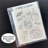 Halloween Embroidery Pattern and Stick and Stitch Pack