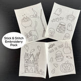 Halloween Embroidery Pattern and Stick and Stitch Pack