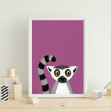 Lemur - printable art - Collage Style