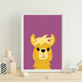 Llama - printable art - collage style