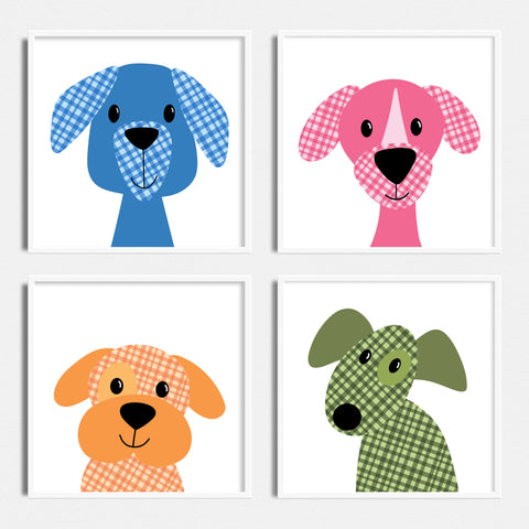 Printable Art - Pups Bundle - gingham dogs
