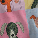 Lovable Mutts - 12 inch squares - cheater quilt fabric