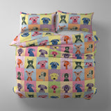 Lovable Mutts - 12 inch squares - cheater quilt fabric