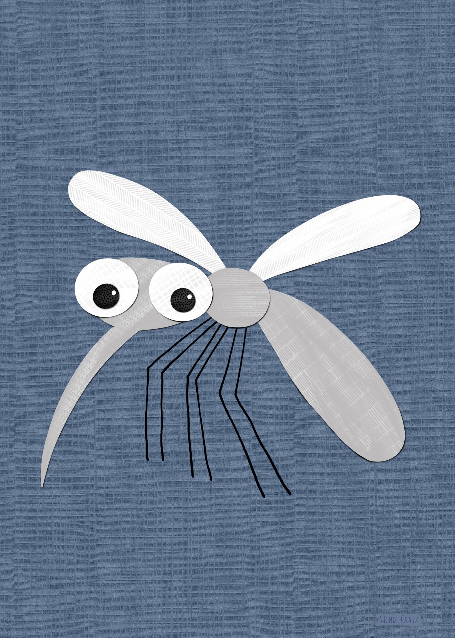 Mosquito - printable art - collage style