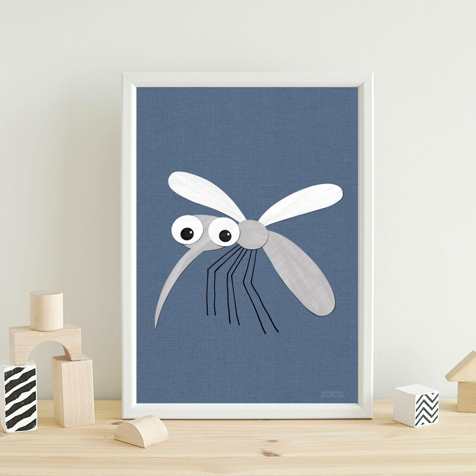 Mosquito - printable art - collage style