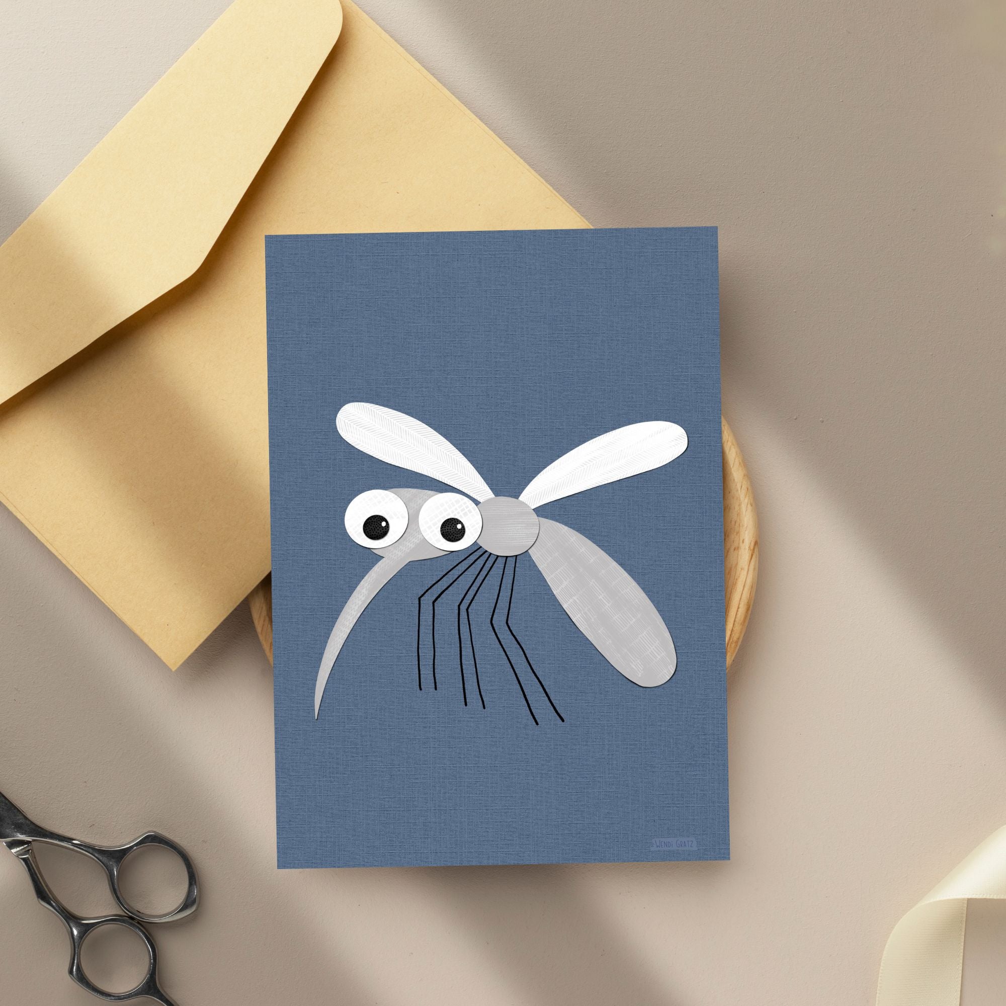 Mosquito - printable art - collage style