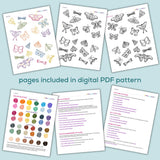 Moths Embroidery Pattern (with optional Stick & Stitch Pack)