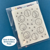 Night Sky Embroidery Pattern and Stick and Stitch Pack