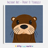 Olson Otter - printable art - Collage Style