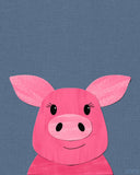 Padgett Pig - printable art - Collage Style