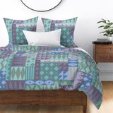 Quirky Quilts - Sea Glass - cheater quilt fabric