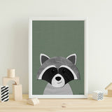 Raccoon - printable art - Collage Style