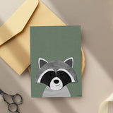 Raccoon - printable art - Collage Style