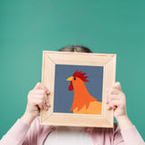 Rooster - printable art - Collage Style