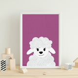 Sheep - printable art - collage style