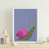 Snail - printable art - Collage Style