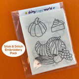 Thanksgiving Embroidery Pattern (with optional Stick & Stitch Pack)