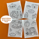 Thanksgiving Embroidery Pattern (with optional Stick & Stitch Pack)