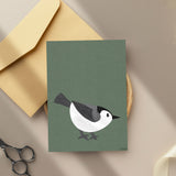 White-Breasted Nuthatch - printable bird art - collage style