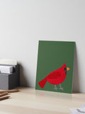 Cardinal - printable bird art - collage style