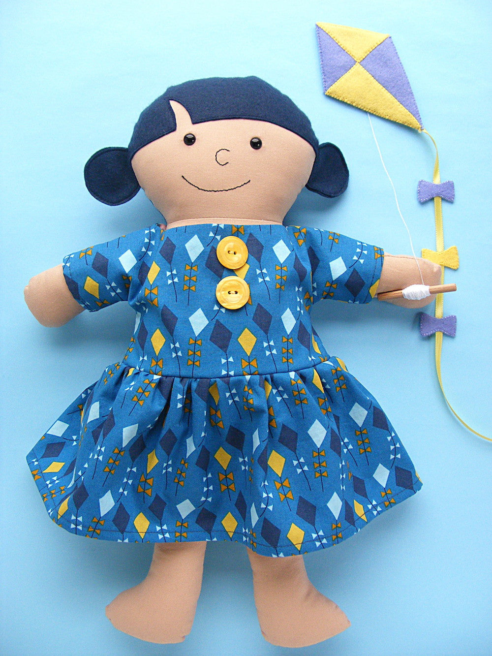 Dress Up Bunch Doll Fly a Kite Dress and Kite Pattern