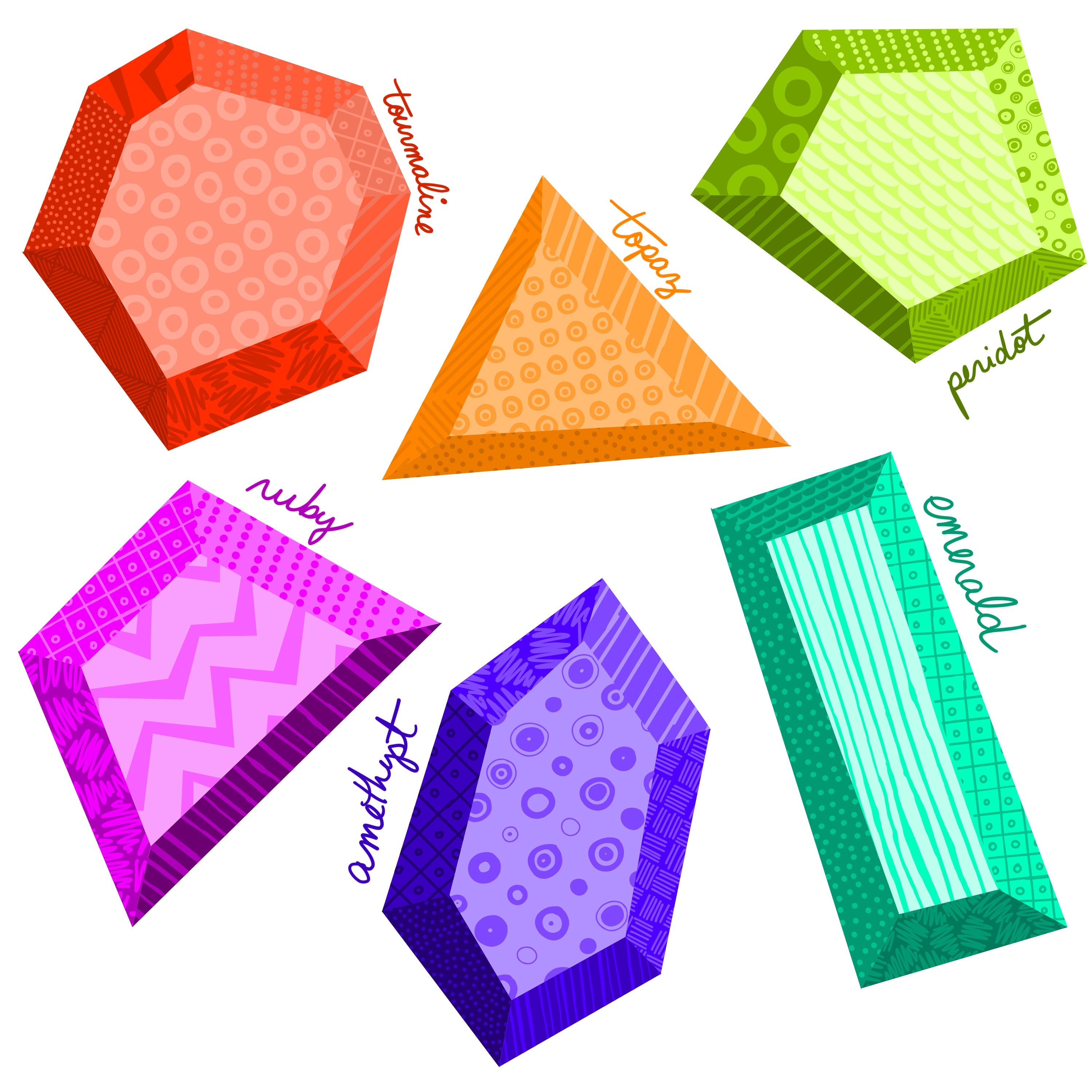 Gemstones Fabric Collection