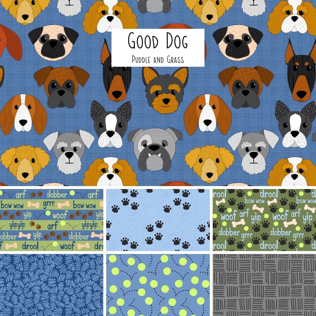 Good Dog - Puddle and Grass - Fabric Collection